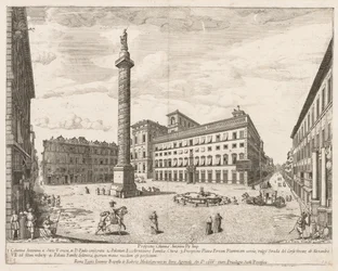 Piazza Colonna from Prospectus Locurum Urbis Romae Insignium