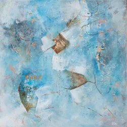 Fluid Blue Gold Abstract