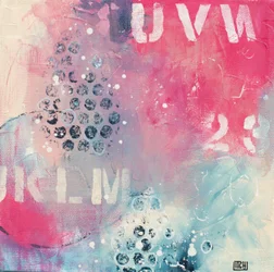 Pink Blue Abstract Letters