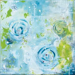 Swirling Aqua Blooms
