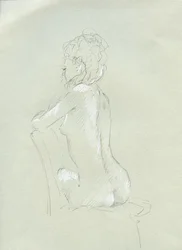 Nude Back View on Grey