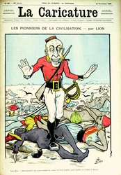 Pioneers of Civilization, John Bull bringing peace and civilisation to the world, cover of 