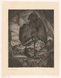 Tree in a Hilly Landscape with Lake