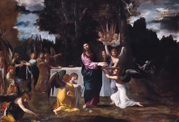 Christ in the Wilderness, Served by Angels, ca 1608