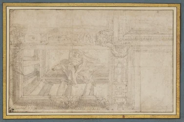 Ignudo, after a Ceiling Fresco in the Sala di Ulisse, Palazzo Poggi, Bologna