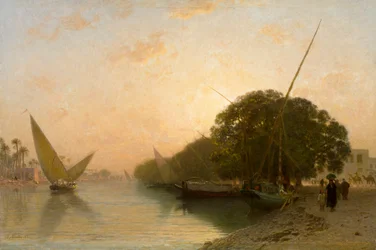 Canal of Mahmoudieh at Alexandria in the Evening, Egypt