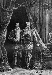 Drawing by Leon Benett, from the book of Jules Verne 