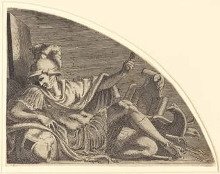 Mars Seated on Trophies