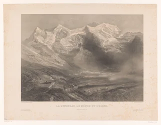 View of the Jungfrau, the Mönch, and the Eiger Mountains