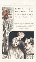 Suzanne, Wisdom, Care, Health, Sugar, Syrup, Willow, Monkey, Snake, Mouse, Sound, Page 32 - Alphabet by Mademoiselle Lili, by L. Froelich and by a Dad (Hetzel Himself). Bibliotheque & Magasin d