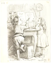 The Two Children Preparing Butterflies