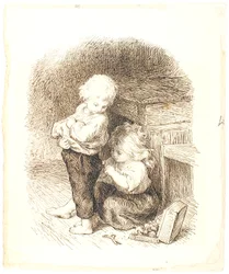Little Girl Repairing a Boy
