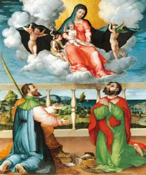 Madonna in Glory with Saints Cosmas and Damian in Adoration