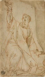 Kneeling Saint Stephen with Upraised Right Arm