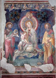 Virgin with child surrounded by St. James the apostle and St. John Baptist