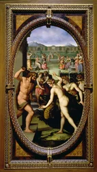Hercules killing the dragon of the Hesperides