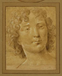 Study of a Man with Long, Curly Hair