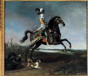Equestrian portrait of Marie Antoinette by Lorraine Habsburg, Queen of France (1755-1793) Painting by Louis Auguste Brun (1758-1815)