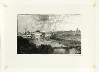 Paris, Viewed from the Pavillon de Flore, plate eleven from Le Long de la Seine et des Boulevards