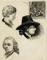Study Sheet with Portraits of Louis Bernard Coclers and Family