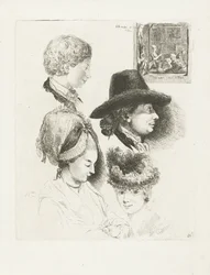 Study Sheet with Portraits of Louis Bernard Coclers and His Family