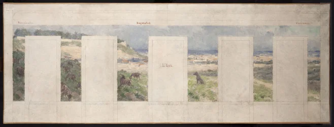 Sketch for the Bagnolet Town Hall: View of the Surroundings of Bagnolet (East)