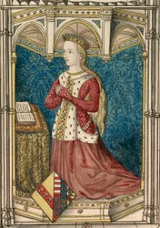 Stained Glass Design of Yolande of Anjou at the Cordeliers of Angers (detail)