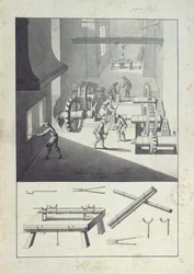 Manufacture of cannons, drawing for the 