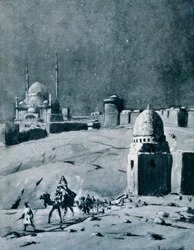 Mosque of Muhammad Ali under Moonlight, Cairo, Egypt, 1928