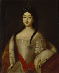 Portrait of the Tsesarevna Anna Petrovna of Russia 1708-1728, the daughter of Emperor Peter I of Russia, 1725