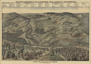 Panoramic view of the battlefield of Verdun, France, World War I