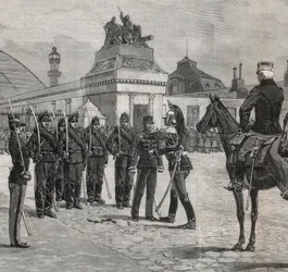 Degradation of Alfred Dreyfus - Dreyfus case: The degradation of Alfred Dreyfus in the courtyard of the Ecole Militaire Paris, 5 January 1895. Engraving in 