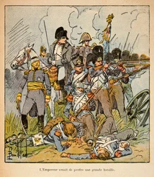 The Emperor Napoleon at the Battle of Waterloo in 1815