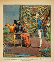 The Persian ambassador, Asker-Khan, on a visit to Paris, takes Francois Barbe-Marbois