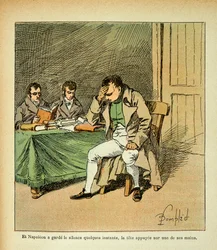 The Emperor Napoleon meditates in the reaction of his memorials