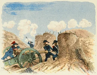 Illustration taken from the book "The Heroes of the Century", anecdotal recits by Dick de Lonlay and illustrated by Louis Bombled (1862-1927)
