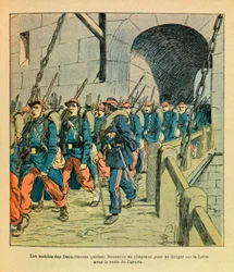 Les mobiles des Deux Sevres leave Besancon singing to head towards the Loire with the rest of the army (October 1870)