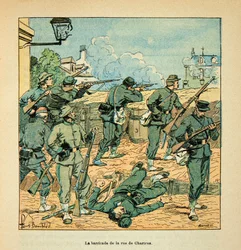Battle at Chateaudun on 18 October 1870, the Barricade of Rue de Chartres