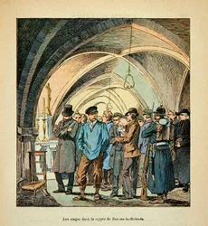 French Hostages in the Crypt of Beaune La Rolande During the Fighting on November 28, 1870