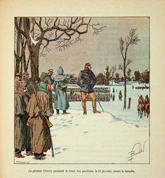 The Army of the Loire by Eugene Sergent, Illustrated by Louis Bombled: General Chanzy Travels the Front of Positions on January 11 Before the Battle, Private Collection