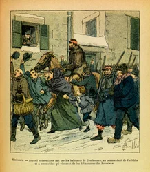 January 1871, Hericourt, enthusiasm made by the inhabitants of Couthenans, to the commander of Vaulchier and his men