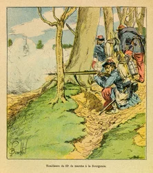 Under the orders of General Dupre, a shoemaker of the 32nd march at the Battle of La Bourgonce in October 1870