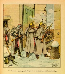 The Eastern Army of Eugene Sergeant, Illustrated by Louis Bombled: Defense of the Village Les Plches