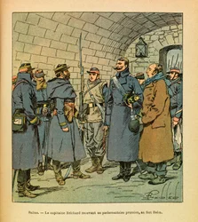 The Eastern Army of Eugene Sergeant, Illustrated by Louis Bombled: Captain Brichard Receiving a Prussian Parliamentarian