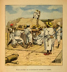 Hovas working at the fortifications of the capital in 1895 (The War in Madagascar)