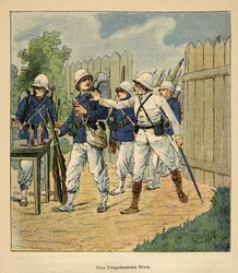 French Troops at the Poisoner Shaw in 1884