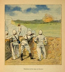 The War in Madagascar: Explosion of Fort Hova in Farafate in 1895