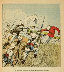 The War in Madagascar: Lieutenant Grss Kills a Hova Chief During the Tsarasaotra Battles in 1895