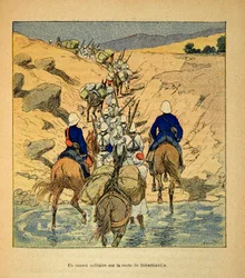 The War in Madagascar: A Military Convoy on the Road to Suberbieville in 1895