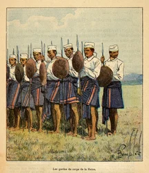 The War in Madagascar - Anecdotal History of the French Expeditions of 1885-1895 by Henri Galli, Illustrated by Louis Bombled: Guards of the Queen Ranavalona, Private Collection
